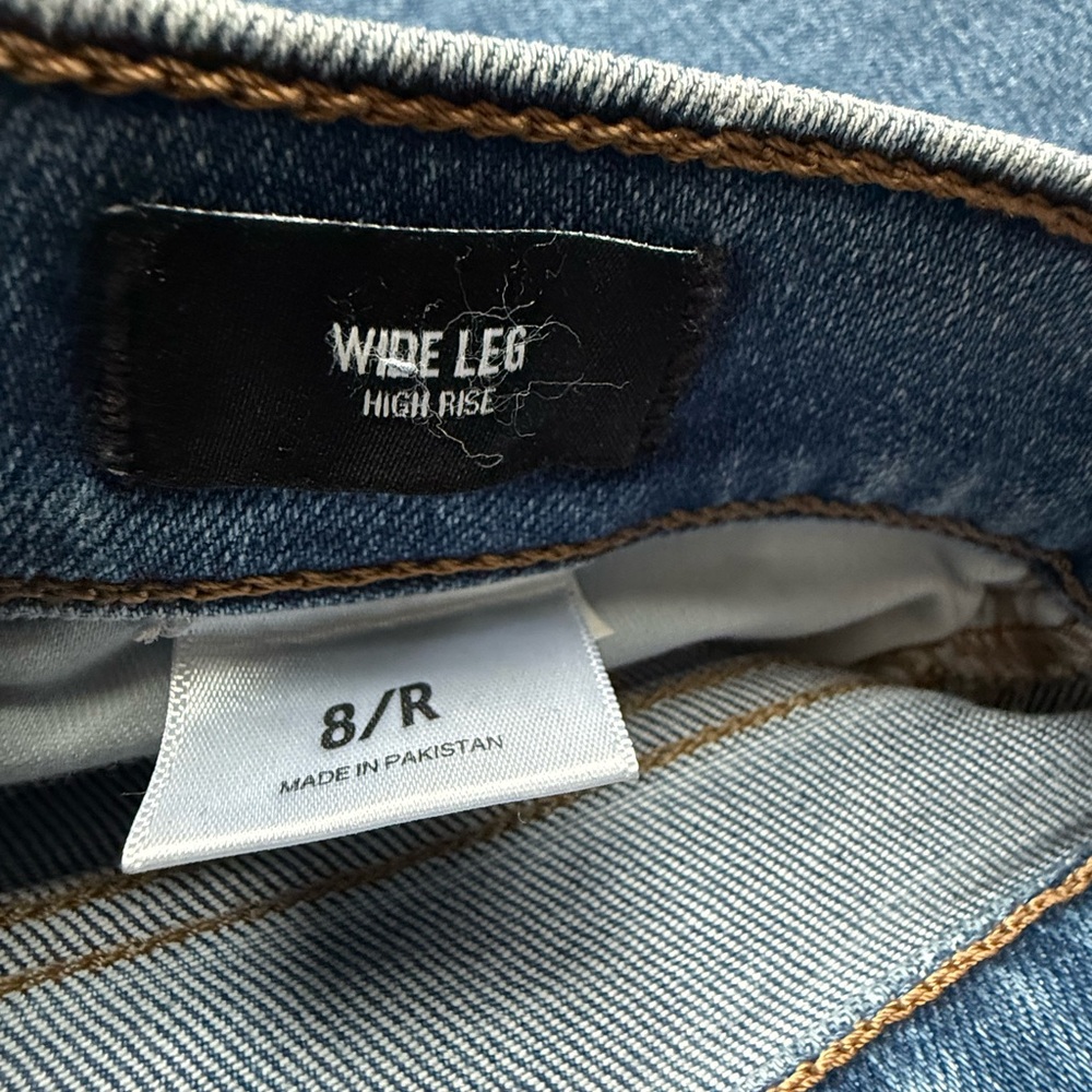 Express Wide Leg Jeans Medium Wash High Rise Size 8 EUC - Picture 6 of 7